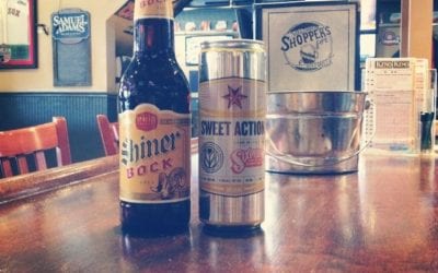 New beer ’round here. #shinerbock #sixpointsweetaction #shopperscafe #moodystreet #welovebeer #craftbeer