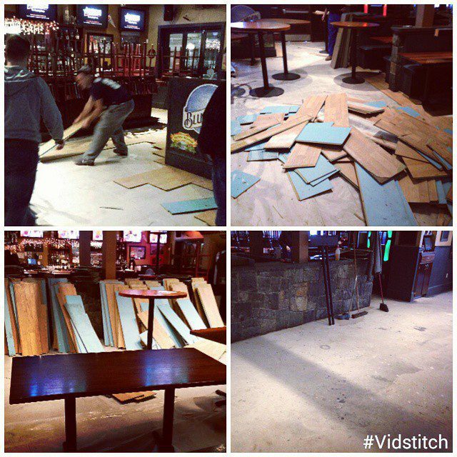Post Superbowl Madness New floor coming soon  Thanks to all the superfans that helped out last night