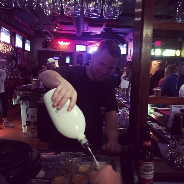 Working hard on his last night