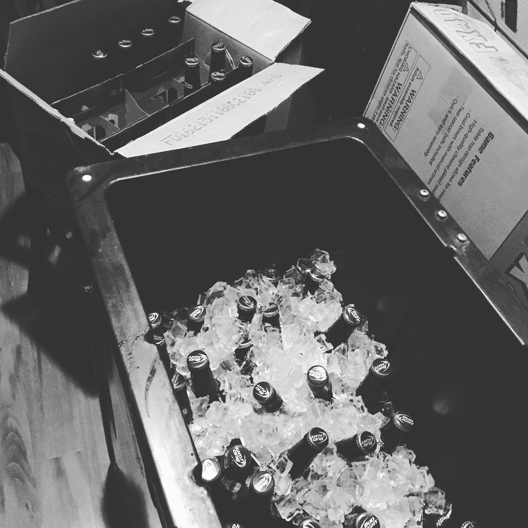 Filling the chest getting beer cubby ready to go DJ Mike Negron at 9