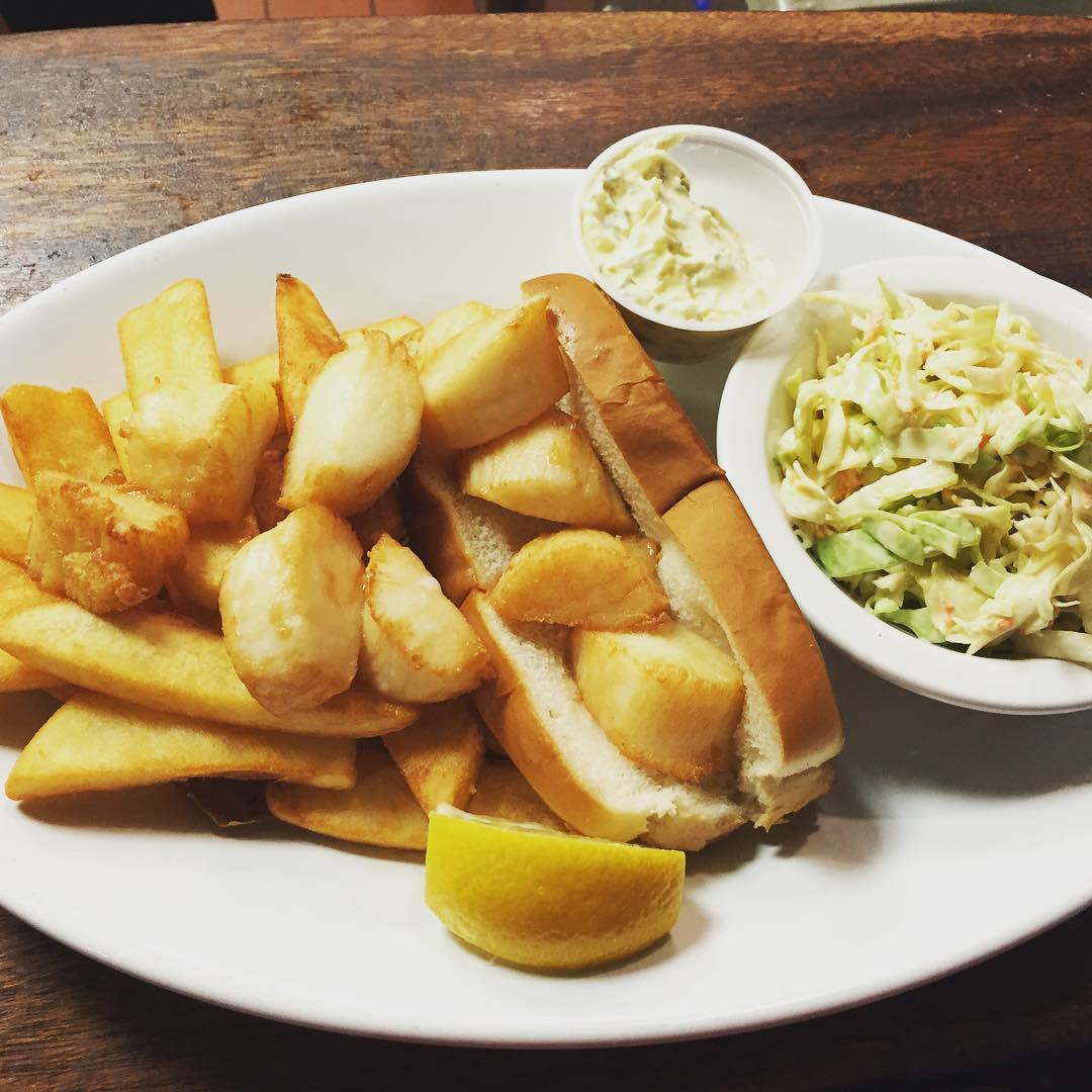 Scallop Rolls are here Weve got Haddock Roast Beef Pork Chops Sesame Orange Beef Clam Chowdah and Chicken  Dumpling Stew too Happy Friday