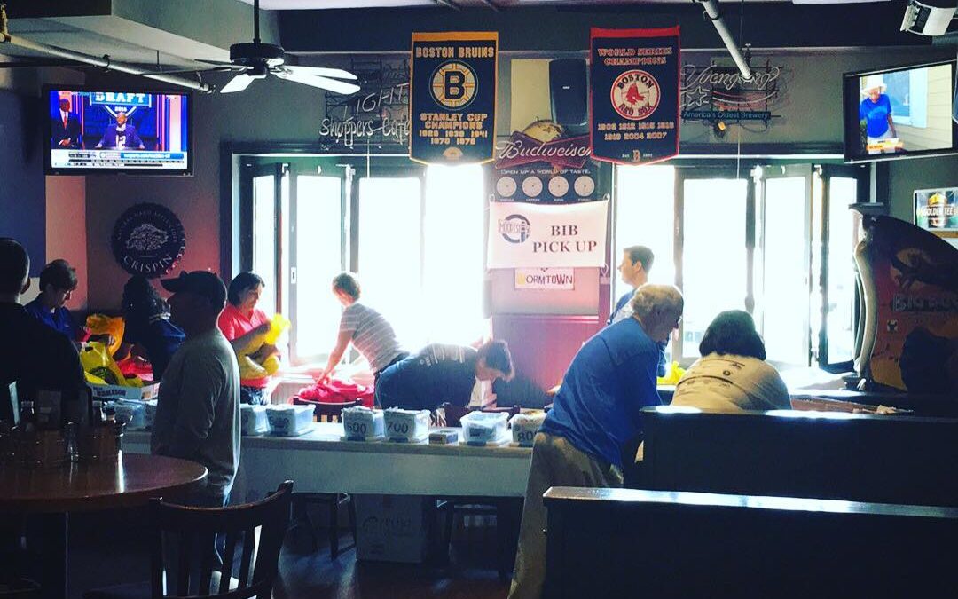 Picking up your bib today for #MoodySt5K? Set up has begun! See you at noon! #Waltham #race #beer #onewaltham