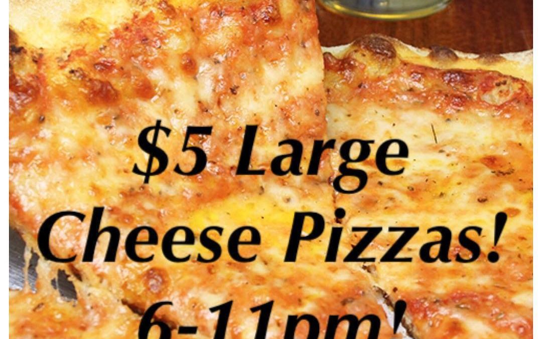 It’s #pizza night! $5 Large Cheese Pizzas from 6-11pm. #Waltham #pizza #beer #dinner #noneedtocook