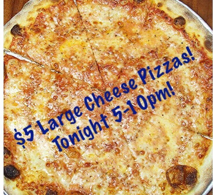 And we almost forgot! $5 Large Cheese Pizzas! Until 10pm tonight! #sundayfunday #beer #Waltham #noneedtocook