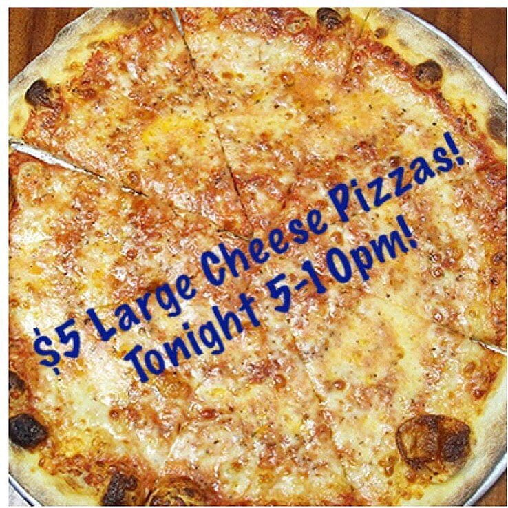 And we almost forgot  Large Cheese Pizzas Until 10pm tonight sports bar restaurant waltham ma