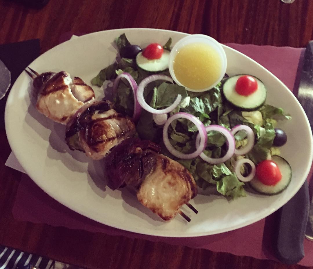 140329812739907563078222130369774n2 | Shoppers Cafe Waltham Swordfish Kabobs on special Served with salad or over rice Beat the heat with us