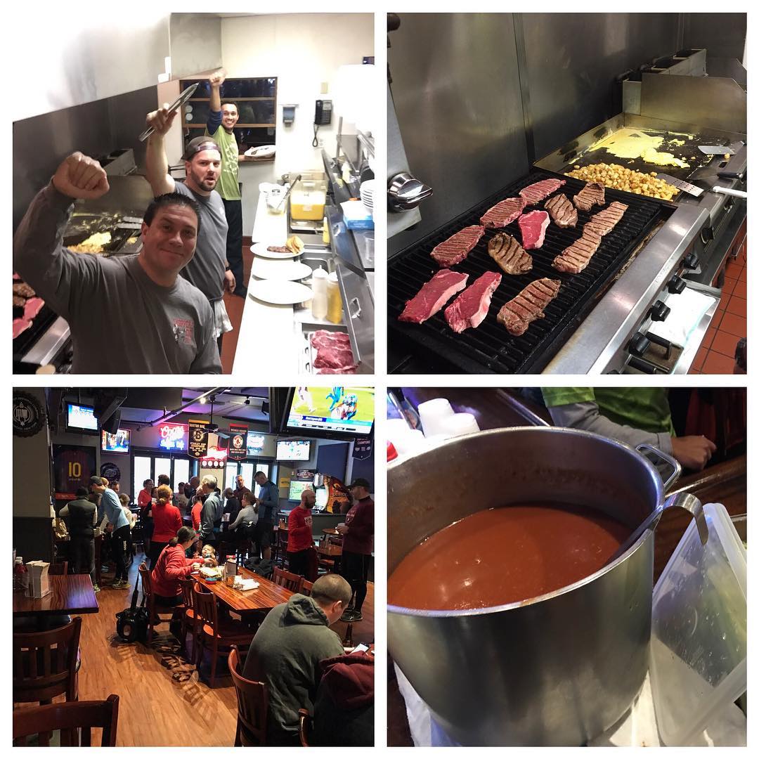 How'd you start your day? Steak & Eggs and Vats of Bloody Mary's! We're still here and ready if you need a fix!