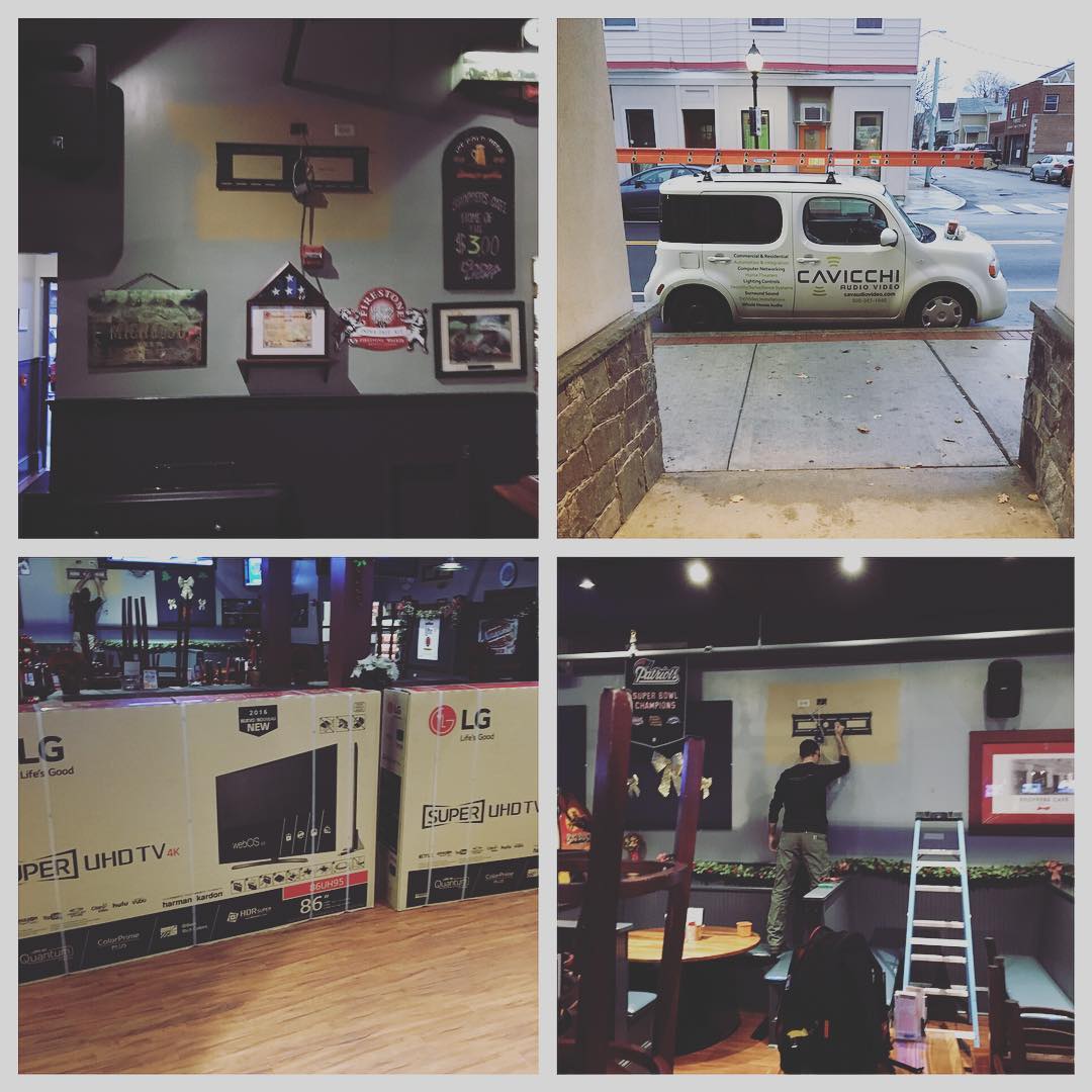 | Shoppers Cafe Waltham Some upgrading going on this morning thanks to our friends cavaudiovideo Just in time for football playsoffs were adding some 86 tvs for your viewing pleasure