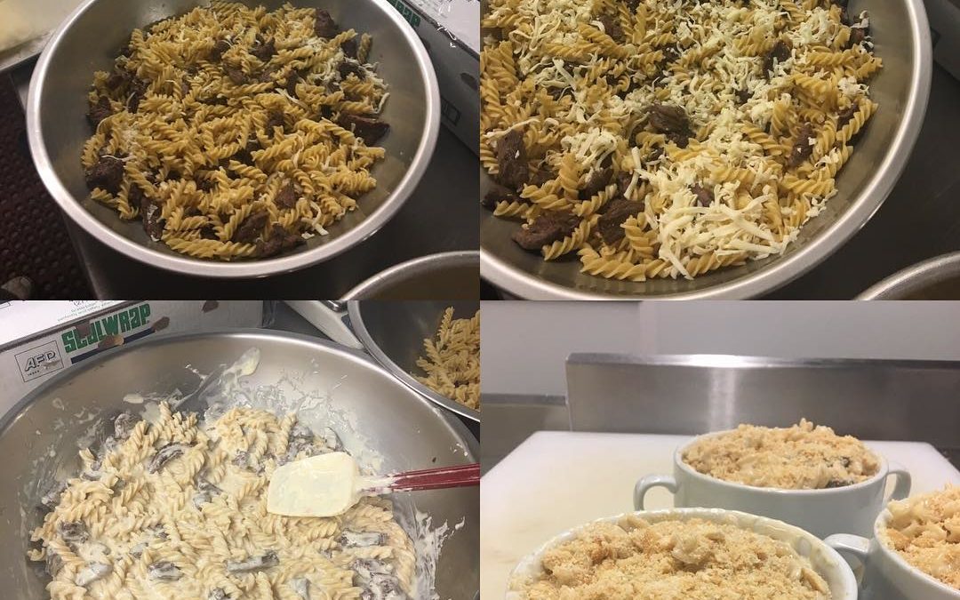 The Evil Food Genius wanted to try something #new today. So he came up with “Steak & Cheese Mac” – come get it while it lasts! #tgif #specials #lunch #wehavefunhere #beer #Waltham