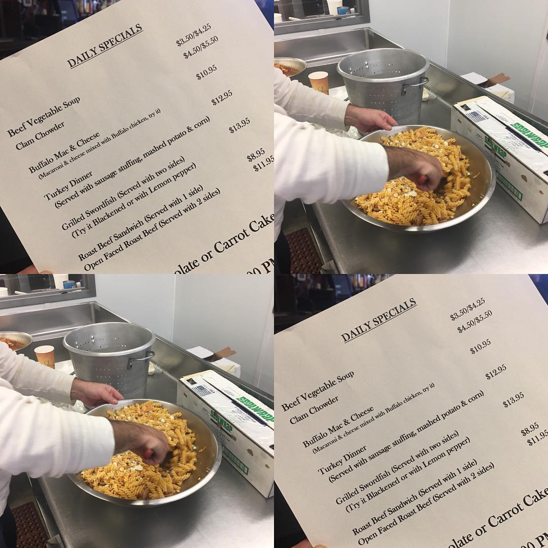 234167471835270822022547171630876399239168n5 | Shoppers Cafe Waltham Friday Todays quote from the Evil Food Genius probably the best cheese sauce I ever made come have the Buffalo Chicken Mac Cheese