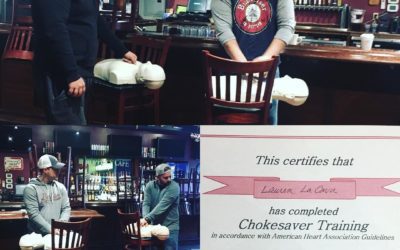 How did you spend your Thursday morning? Thanks to the amazing Kathy Irving, the staff from @thegaffbar @shopperscafe and @postroadtavern passed Chokesaver Training. #Waltham #youresafehere #nodummieswereharmedintheprocess