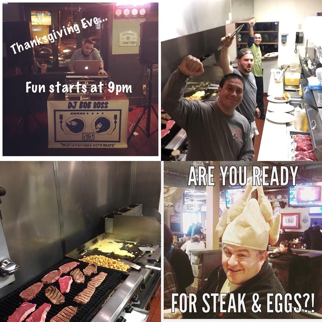 Busy couple of days around here TONIGHT the fun starts at 9pm with djbobross and then on to Steak Eggs in the morning Start this weekend of Thanks off with us sports bar restaurant waltham ma