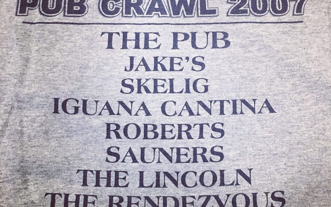When you find an old shirt and have mixed emotions. So many bars have come and gone in ten years, we miss some friends. But we’re proud to still be involved in our community and are able to give back when we can! #justcause #letsplananother #Waltham #pubcrawl #giveback #beer #throwback