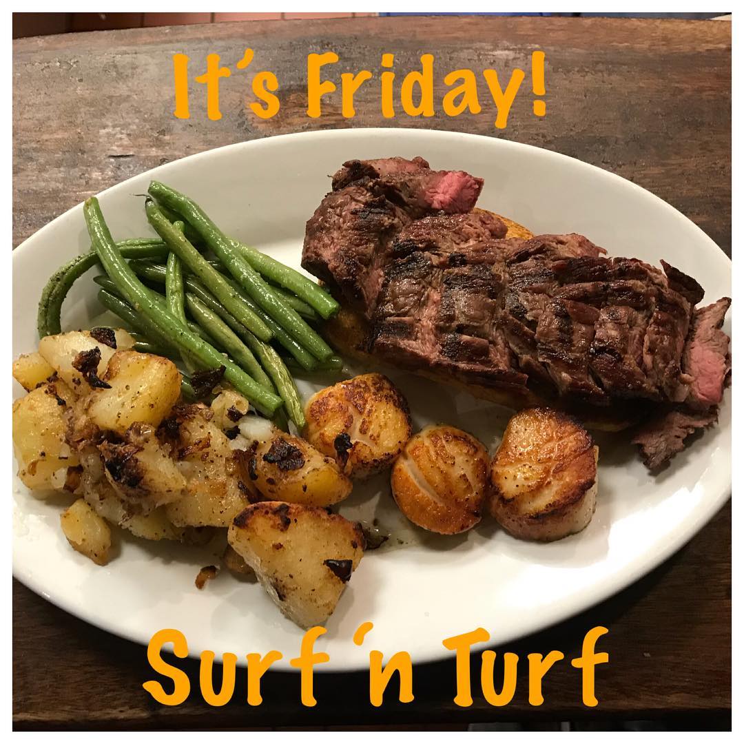 How are you starting your weekend Weve got Surf n Turf on the menu Evil Food Genius hard at work