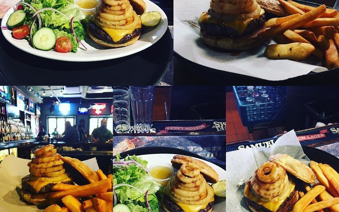 What a gorgeous day! Come have lunch with us! Burger are #BOGO until 2pm! Have you tried the Beehive Burger yet? #waltham #lunch #burgers #beer #beehive #housemadeonionrings #buyonegetonefree