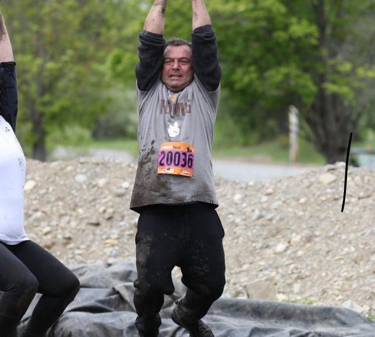 The Big Guy representing at #MuckFest this past weekend. If he can do it, you can too! #TeamFUMS #wehavefunhere #muckfest2019intraining