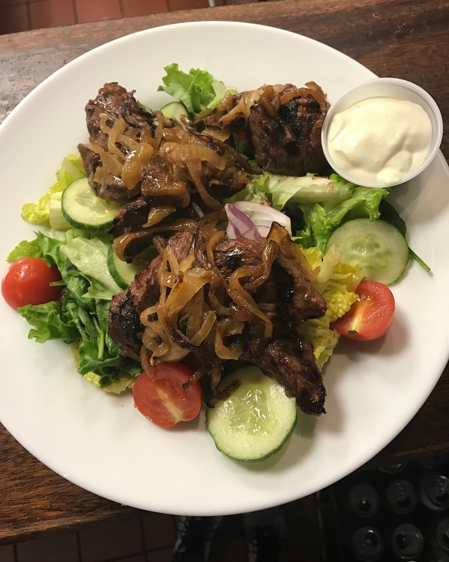 Its Tuesday Were open 12 8pm for delivery and take out Salads are good for you Add some Steak Tips Maybe some Grilled Chicken Have a great day everyone