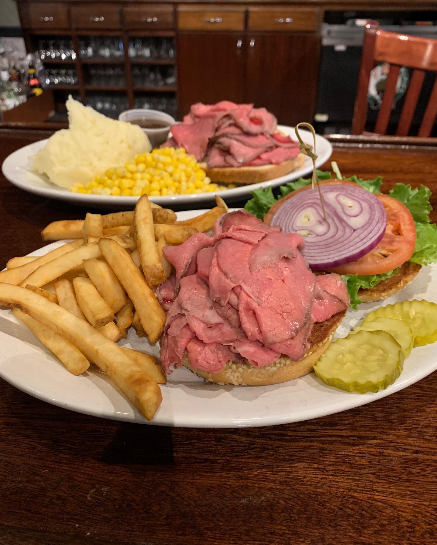 Weekend Specials while they last.Roast Beef sandwich, with one side $8.95Open Face Roast Beef Dinner $11.95Family Style Options for the weekend
Steak Tip Dinner $70
Chicken Parm Dinner $40
Mac & Cheese $35
*NEW* Shepherd’s Pie $45
OPEN UNTIL 8:30PM Friday. Don’t forget to add BEER to your order! We can DELIVER it!
Give us a call 781-893-1180 or order Online (link in bio)