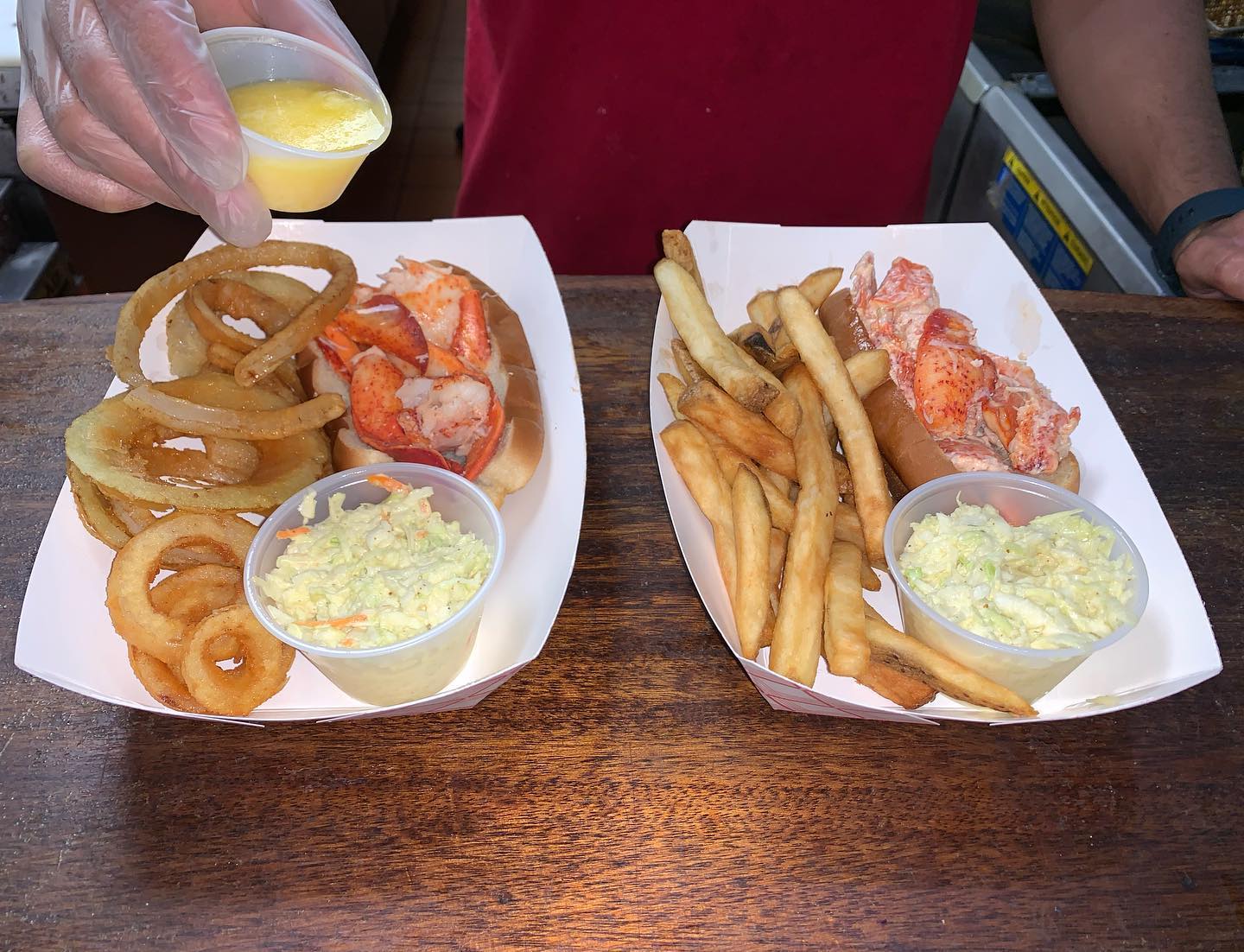 Thirsty Thursday out back calls for Lobster Rolls two ways! You pick, Traditional or Connecticut Style, drizzled with warm butter. Both served with Cole slaw and a side $22.95Also on the board today...
Egg Salad Club $9.95
Tuscan Chicken Sandwich $10.95
Greek Salad $8.95, add chicken $13.95