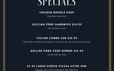 Pictured above, Tuesday Specials! FAMILY STYLE MEALS ARE BACK. Available Thursday through Sunday, we ask that you please dive us a 4 hour lead time for Family Style options. This week we will have: Chicken Parm Dinner $40 or Mac & Cheese $35 #shoppers #waltham #specials #moodyst #outdoordining #menu #fallchanges #lunch #dinner #familystyle
