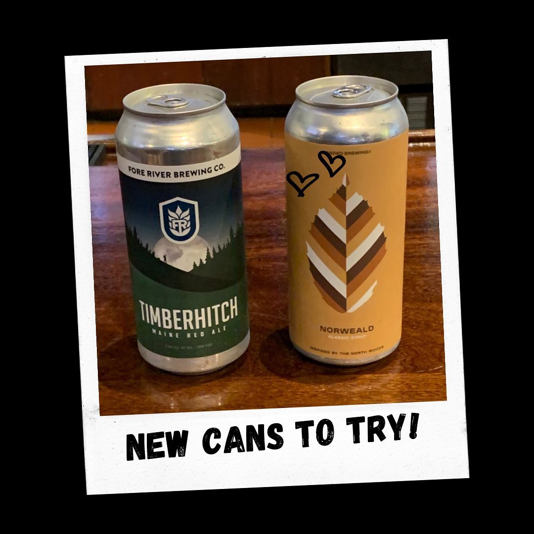 New beers to try that accompany the changing weather. Grab a 4-pack to go!Timberhitch Maine Red Ale from @foreriverbrewingNorweald Classic Stout from @bandedbrewingco