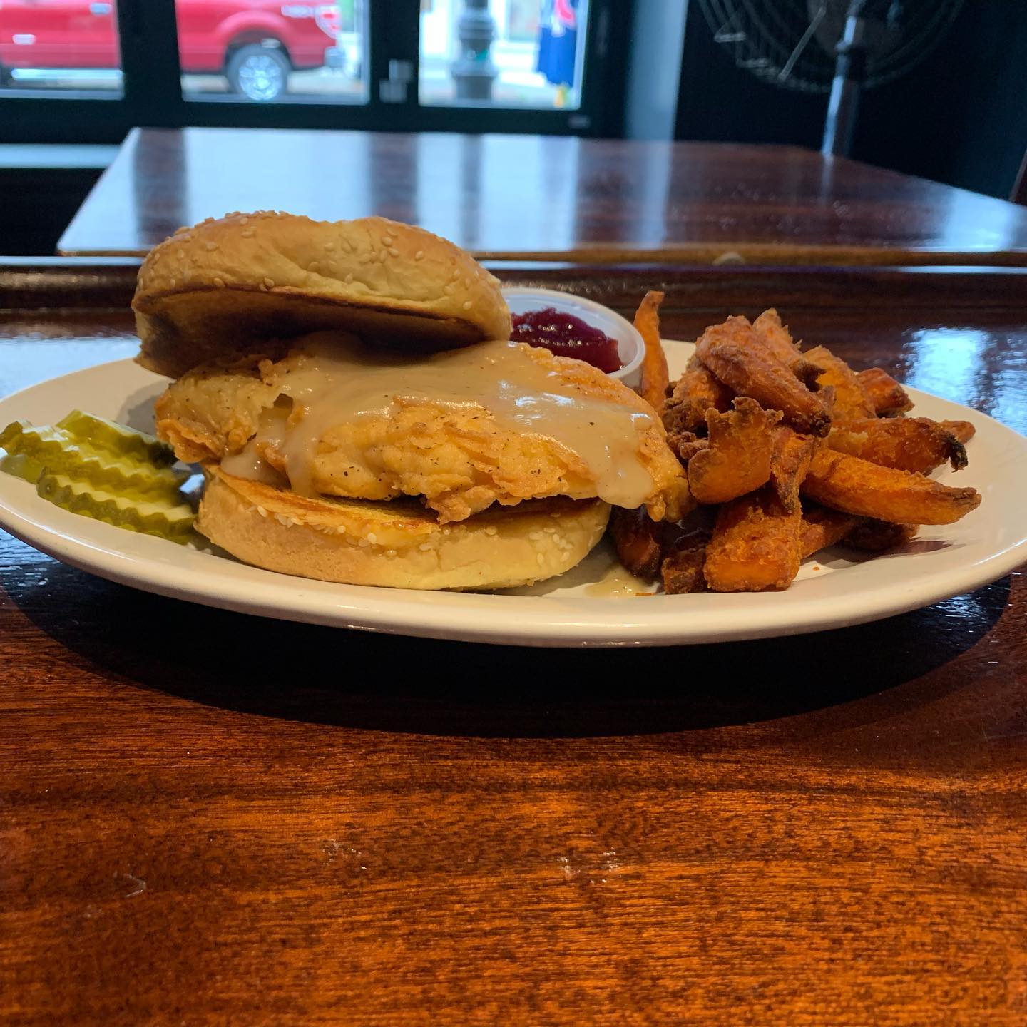 Country Fried Chicken Sandwich on the board today!Windows are open! Outdoor seating is still available! Come see us and sit in the sun!And don’t forget we can take care of all your Thanksgiving Dinner needs! Turkey dinner with all the fixings! $18.99 per person. Give us a call 781-893-1180.