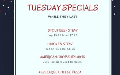 It’s a chilly one today. We have plenty on the board to keep you warm! Don’t forget! ALL COCKTAILS CAN BE MADE TO GO! #waltham #shoppers #beer #drinks #pizza #comfortfood #specials #menu