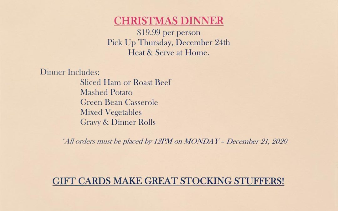 We made it to Friday! Delivery TONIGHT from 4-9PM. Full menu available for Take-Out. Don’t forget we can help with Christmas Dinner! Give us a call! And don’t forget to add cocktails to your order! Snowflake Martini maybe? Or Peppermint White Russians? Take your pick! #waltham #shoppers #drinks #christmas #christmasdinner #catering #tistheseason #cocktails #specials #menu #takeout