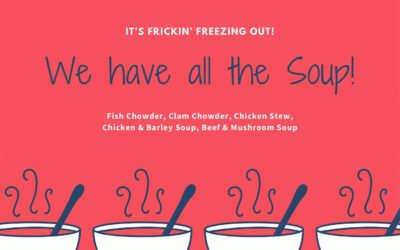 It’s cold! But we have soup! And beer! And booze! Come say hi! #shoppers #waltham #moodyst #weekend #pizza #beer #burgers #menu #beer #cocktails