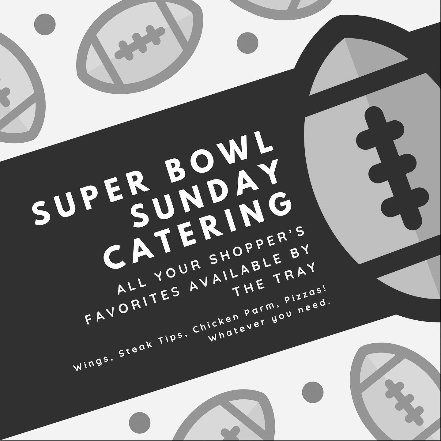 Big game on Sunday. Tommy’s still doing his thing, and we’re here for it!Not ready to go out for the game? Bring Shopper’s favorites home! Call today for catering orders! Yeah, we do that!