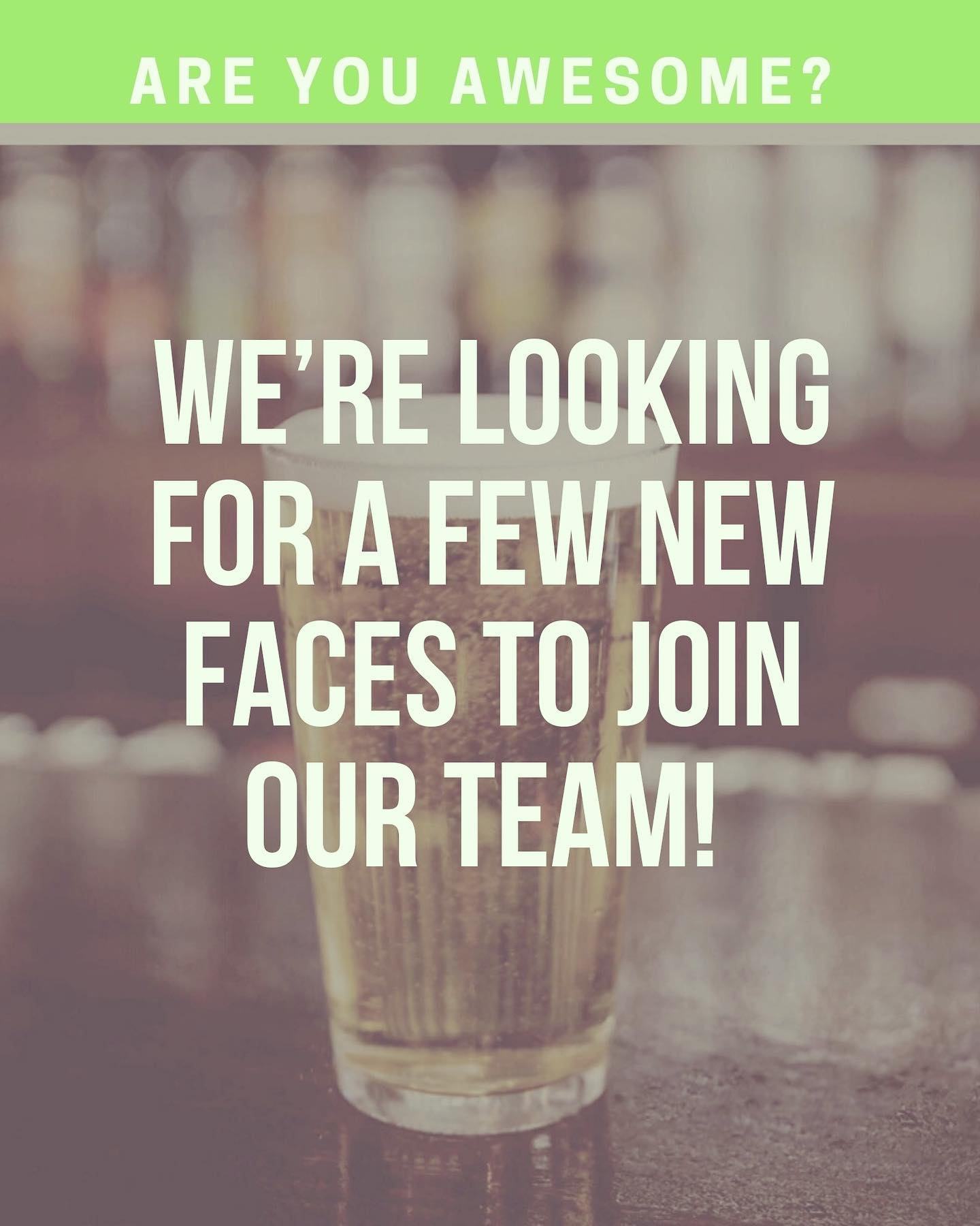 Are you awesome? Can you handle crazy? Then we want to meet you!!We are looking to add to our team. Experience preferred, but we will train the right people. Nights & weekends are a must.Send us a DM or come in and apply in person. We can’t wait to meet you!
