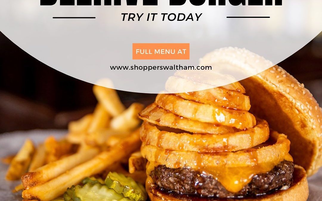 It’s Friday! Come grab a burger! Weather report looking better for after work drinks out back! #shoppers #waltham #beer #outdoordining #cocktails #wehavefunhere #burgers #lunch #dinner #moodyst