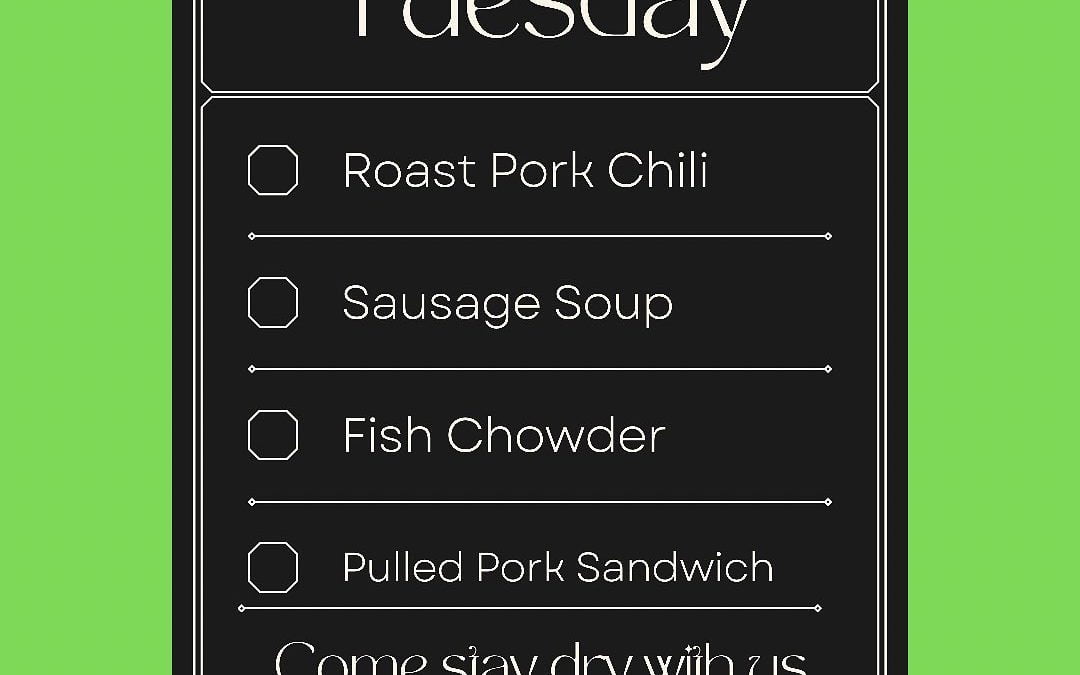 Freddy understood the assignment for food specials today. Options to keep you warm & happy during this Nor’easter! Roast Pork Chili, Sausage Soup or Fish Chowder. Pulled Pork Sandwiches, served with one side. $7.95 Large Cheese Pizzas starting at 5PM! Toppings extra, not available for takeout. #Waltham #moodyst #beer #specials #pizza