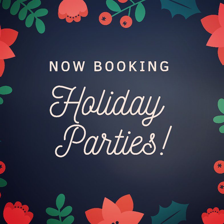 The Holiday Season will be here before you know it!We are starting to fill up our December calendar for Holiday gatherings.We do parties of all sizes! Catering available too!