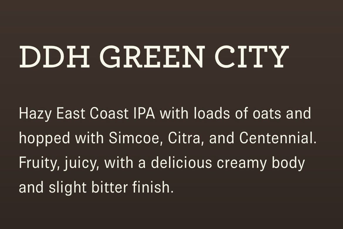 Now pouring DDH Green City from @otherhalf.flxGet it before it’s gone.