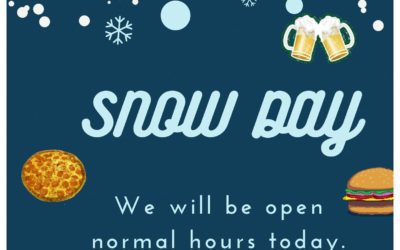 We made it to Friday! The snow won’t stop us. Get here safe. #shoppers #waltham #moodyst #beer #pizza #burgers #snowday #friday