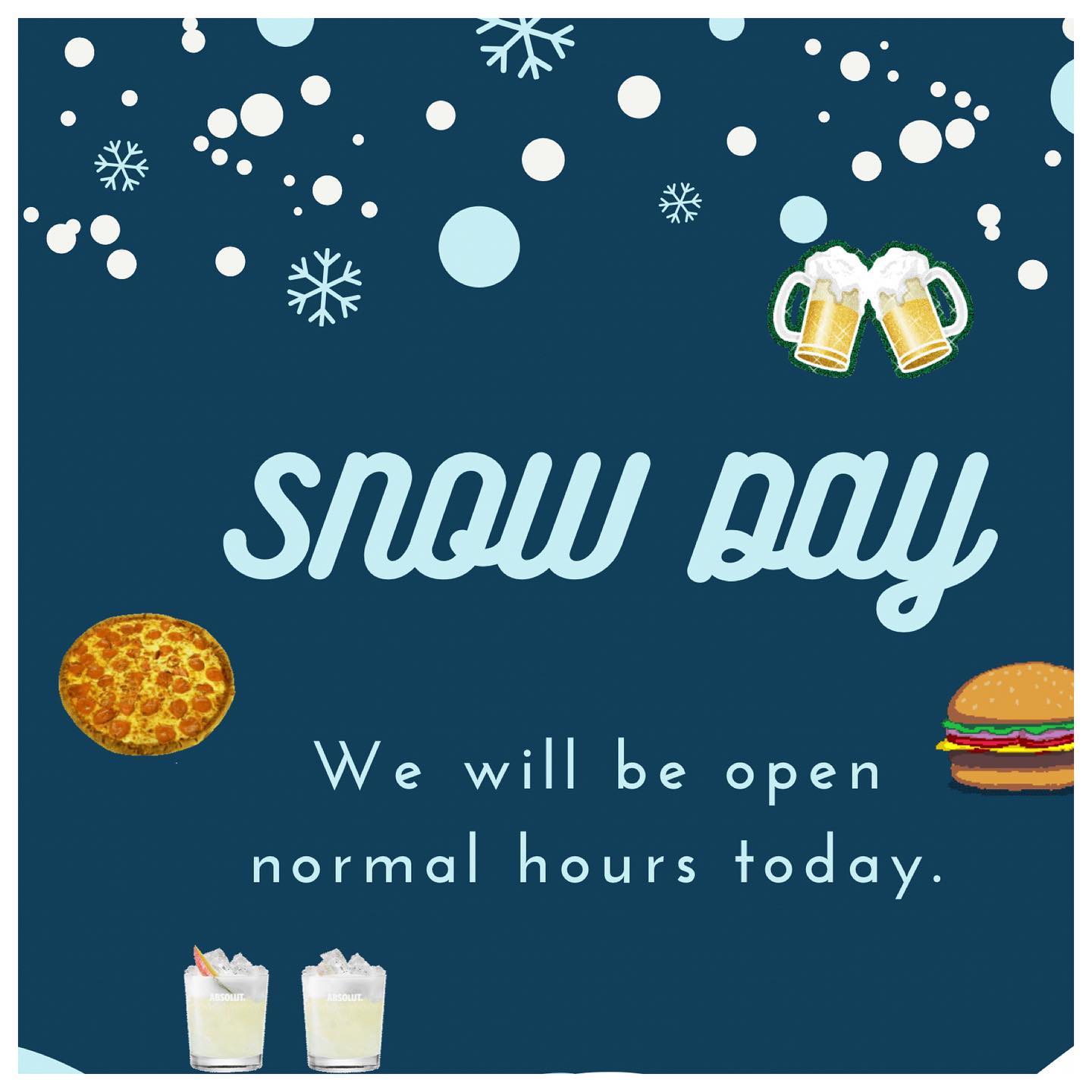 We made it to Friday!The snow won’t stop us. Get here safe.