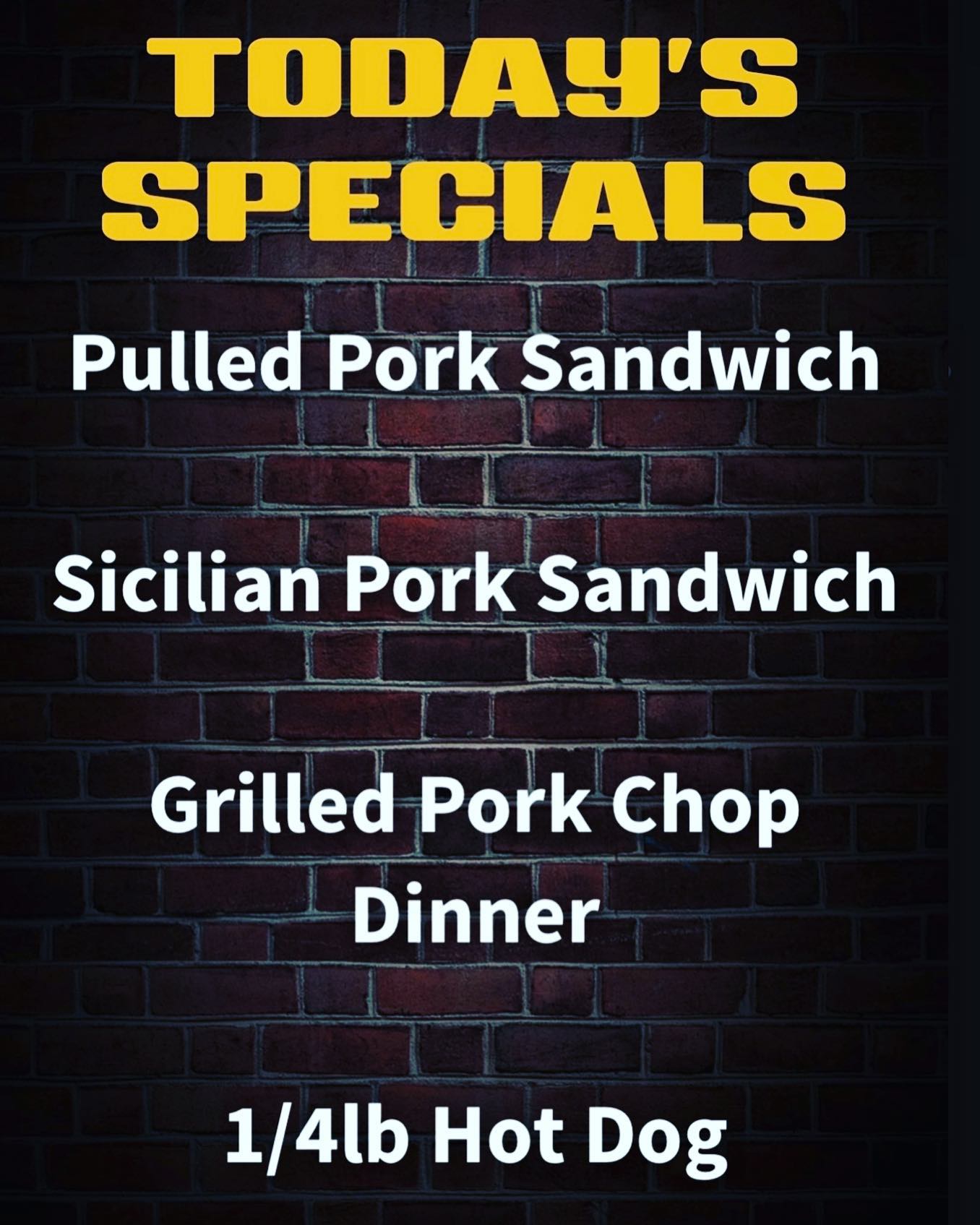 Bad week to be a 🐖.Had some requests from customers, so we are going with the pork specials this week!Quahogs will be back soon!