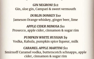Fall is here! Time for an updated drink menu! Some old favorites: Apple Cider Mimosa, Caramel Apple Martini… New additions: Apple Cider Margarita, Pumpkin Espresso Martini… #shoppers #moodyst #waltham #fall #seasonal #changeisgood #goodbyeblenders