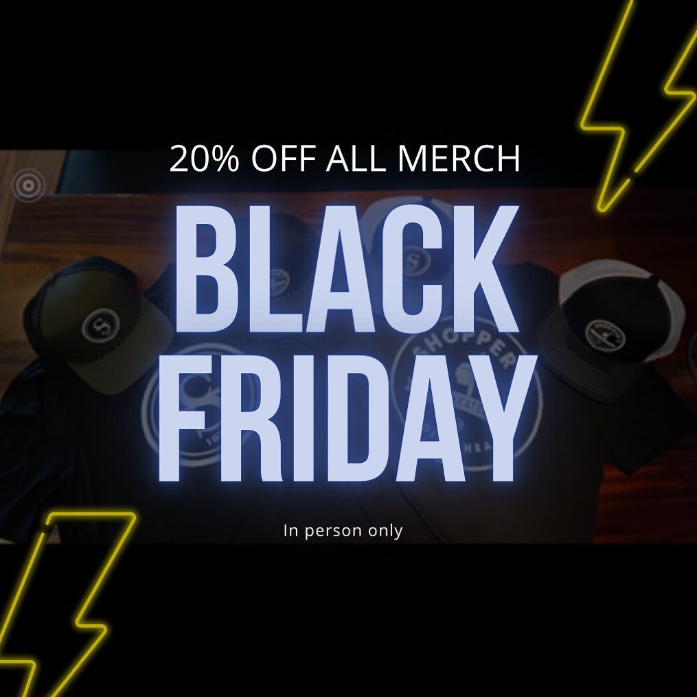 ️BLACK FRIDAY MERCH SALE!!️
We are offering 20% off all merchandise tomorrow! The perfect holiday gift, we have something for everyone!We hope you all had a wonderful Thanksgiving! As always we are so thankful for our loyal customers!!