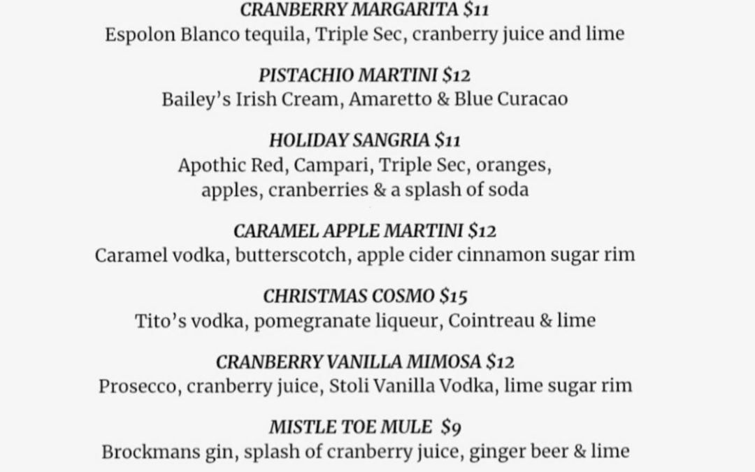 Winter drink menu is here!! Some new, some returning ☃️️ Which ones are you trying??? #winter #drink #waltham #moodyst #shoppers