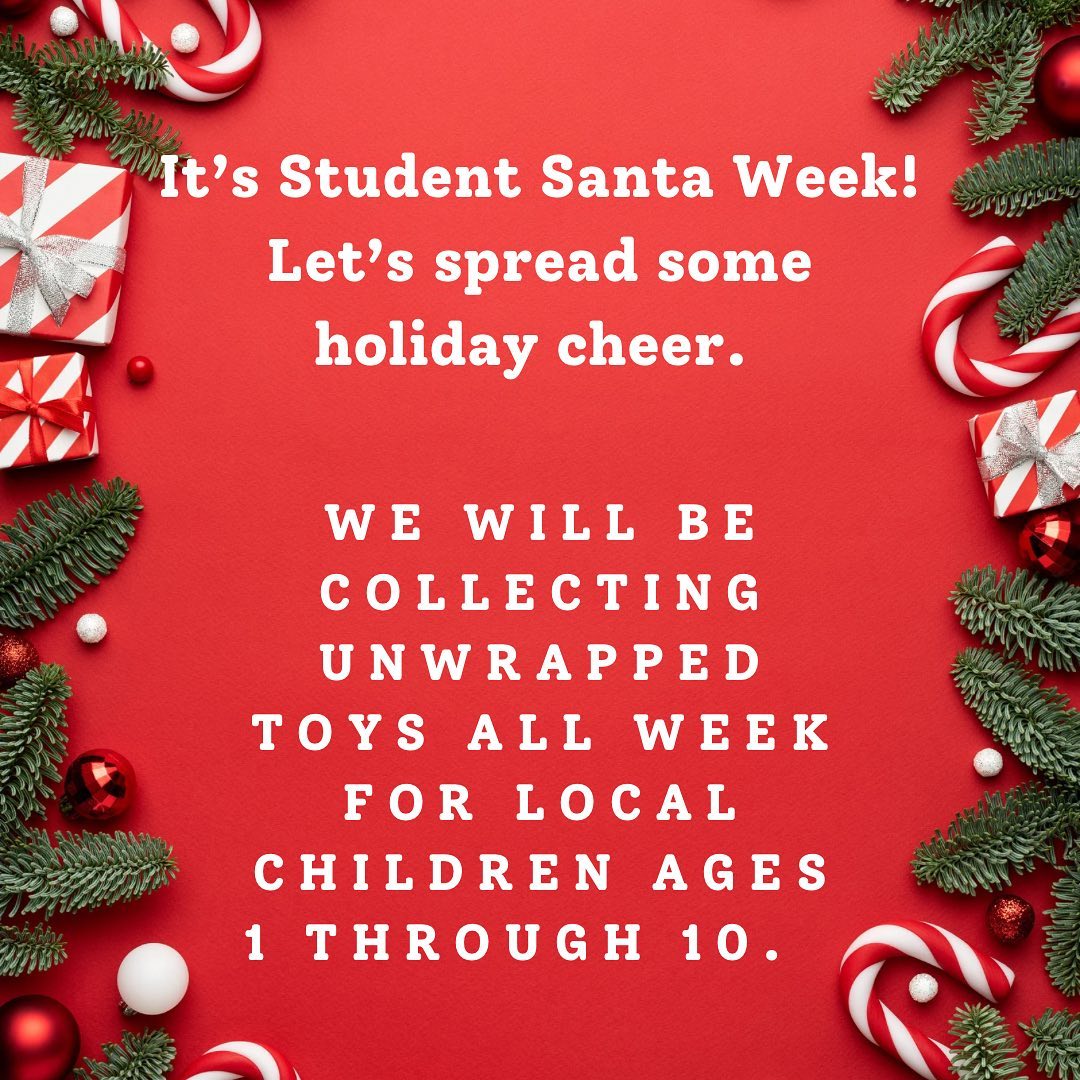 It’s Student Santa week! We are collecting UNWRAPPED toys all week for deserving children in Waltham.We invite you to join us Thursday night for a light buffet and holiday cheer!Live far away from Waltham these days but still want to participate? You can Venmo @ Lauren-LaCava and put  in the comments.
