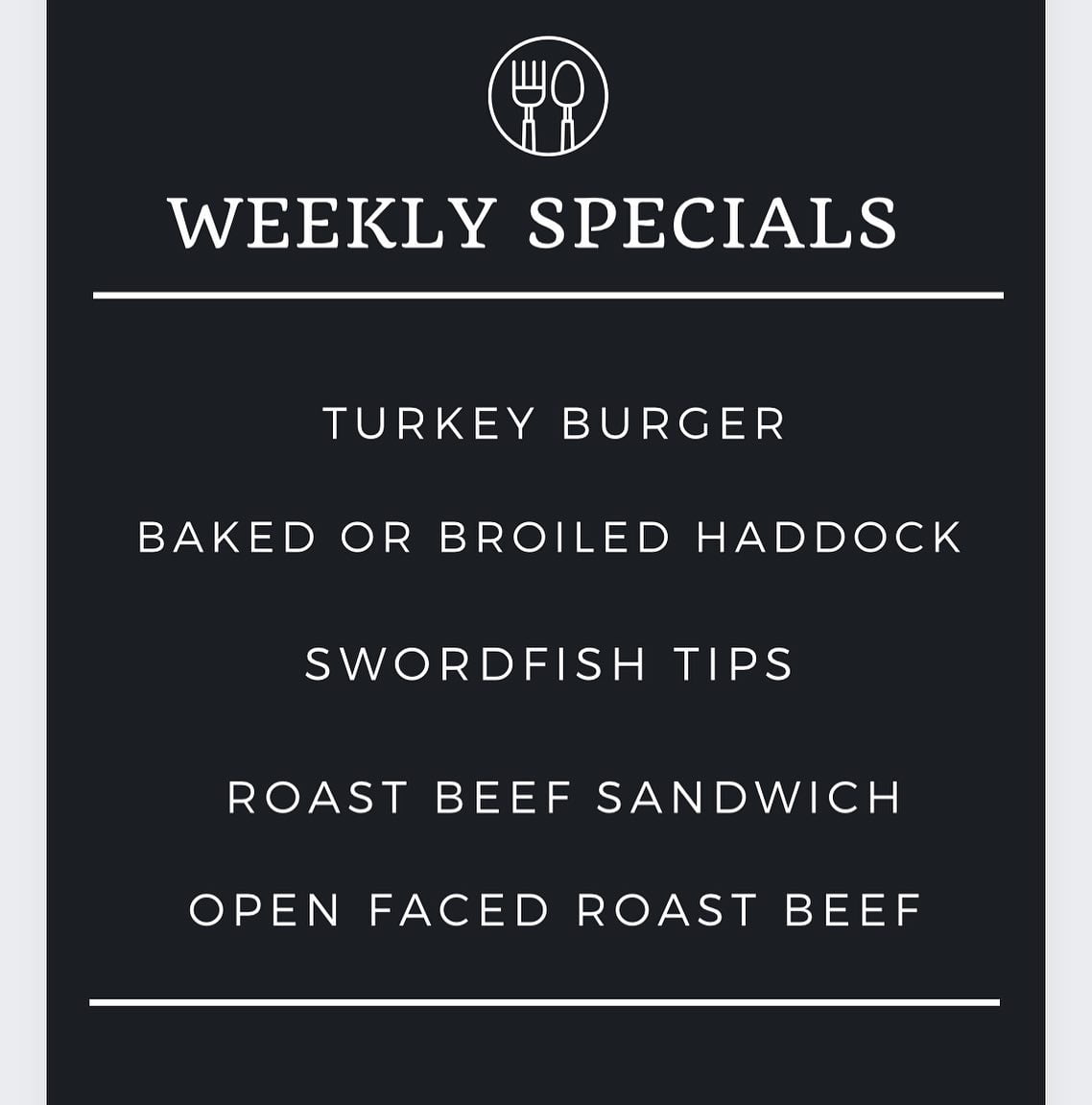 This weeks specials!!
Get ‘em while we got ‘em!!Ask about our daily soups!