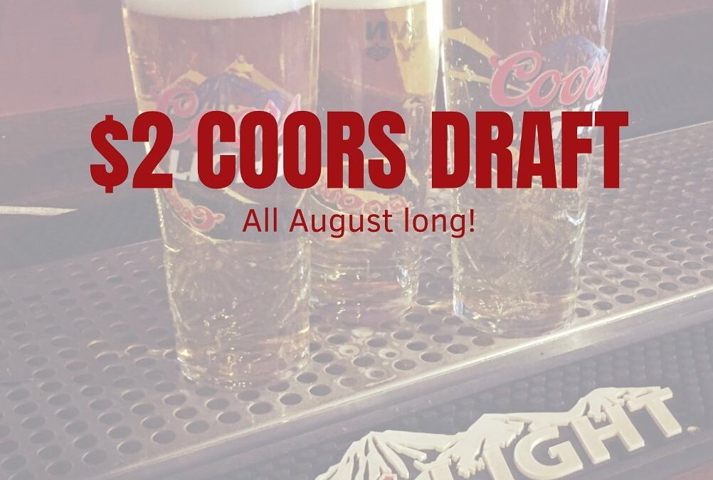 Itss backkk!! Starting today CoorsLight draft will be $2 a pint all August long! See you soon!! #shoppers #moodyst #coorslight #draftbeer