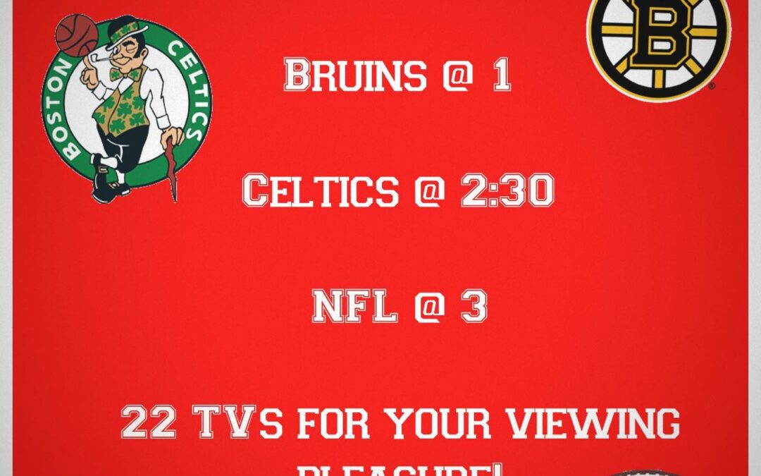 TGIF! Lots of sports on TV today. 🏒 Dining room closing tonight at 6PM for a private event, Let’s Go WHS Class of 2013! #waltham #moodyst #reunionweekend #celtics #bruins #NFL #blackfriday