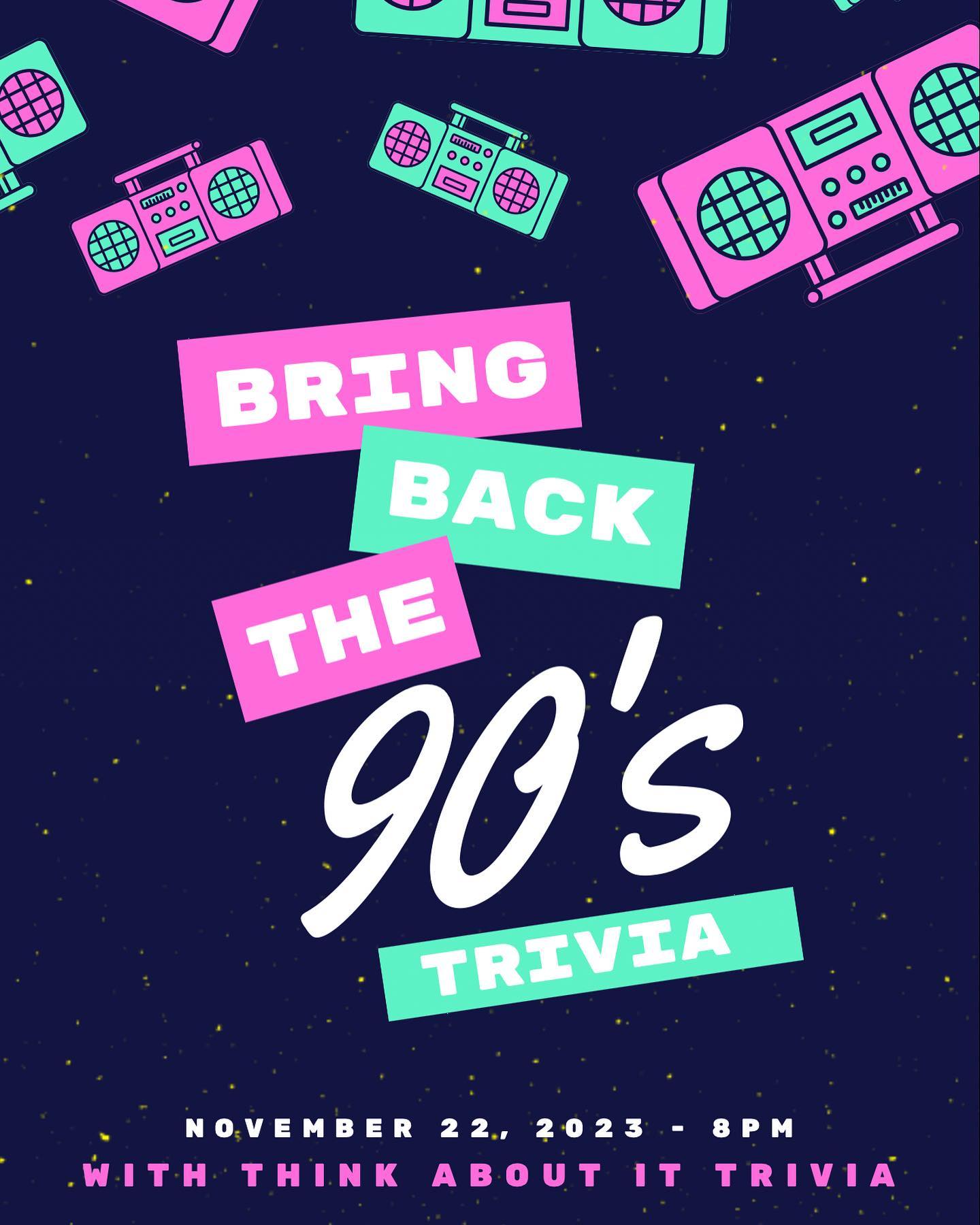 Next week is a fun one. As people flock home to celebrate with family & friends, join us!Wednesday - 90’s Trivia with @thinkaboutittriviaThursday 🦃 - Steak & Eggs 🥩Friday & Saturday we’re hosting reunions for WHS and NNHS!