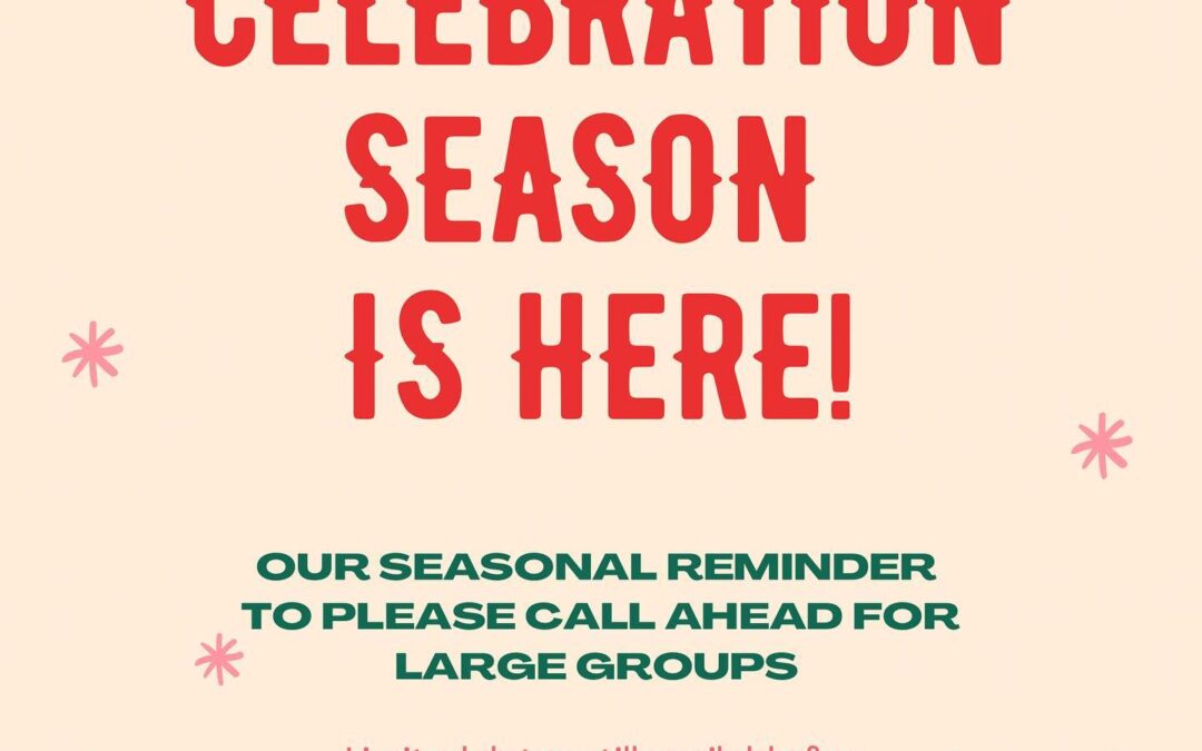 It’s Celebration Season! Please call ahead for large groups so we can ensure you receive the service you expect & deserve. Looking to book a celebration? We have limited dates still available in December, send us a message! #waltham #moodyst #parties #celebration