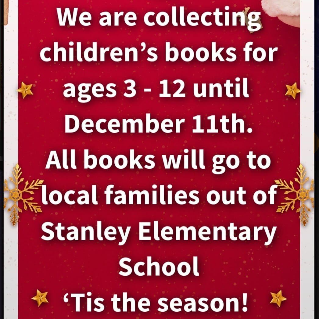 We need books!We have partnered with Stanley Elementary School to make sure every child in the Snowflake Program ️ gets a new book for the holidays!Children’s books for ages 3 through 12 can be
dropped at Shopper’s 7 days a week during business hours.
We thank you for helping this holiday season!