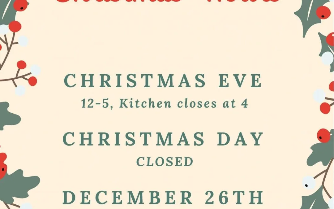 Christmas Hours  Taking a short break this week! Open tomorrow (Tuesday) until 5PM for all your Gift Card needs. Then re-opening Friday for lunch. Merry Christmas   #shoppers #moodystreet #waltham #merrychristmas #happyholiday