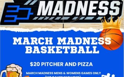 March Madness is here! Grab a pizza & pitcher for just $20 during any Men’s or Women’s March Madness game!  Dine-in only. NIT games excluded. Let the madness begin!  #MarchMadness #ShoppersCafe #MoodySt #MarchMadness #GameDayDeals